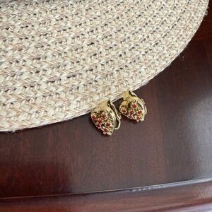 Vintage Heart Shape Clip on Earrings